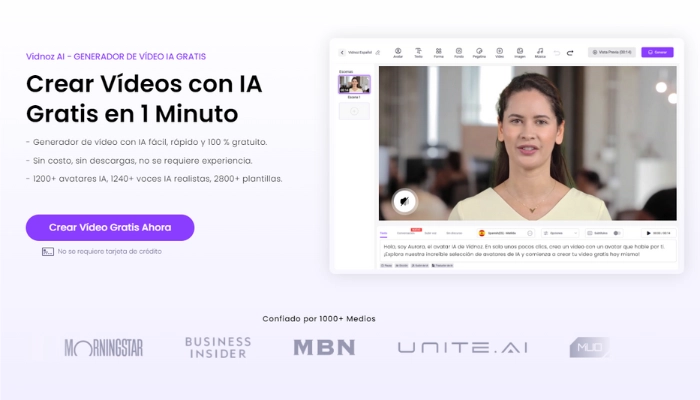 Alternativo de Runway AI Video - Vidnoz AI