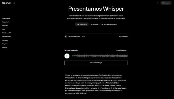 aplicacion para transcribir audios whisper