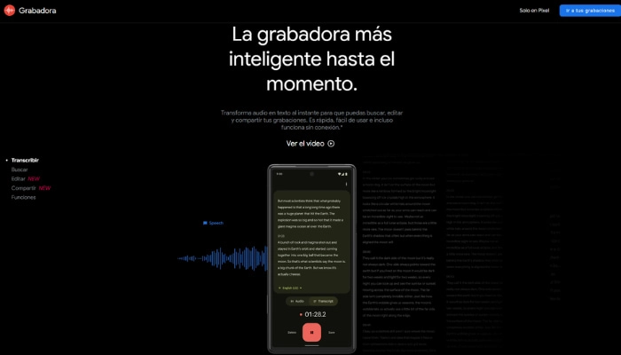 app para transcribir audios google recorder
