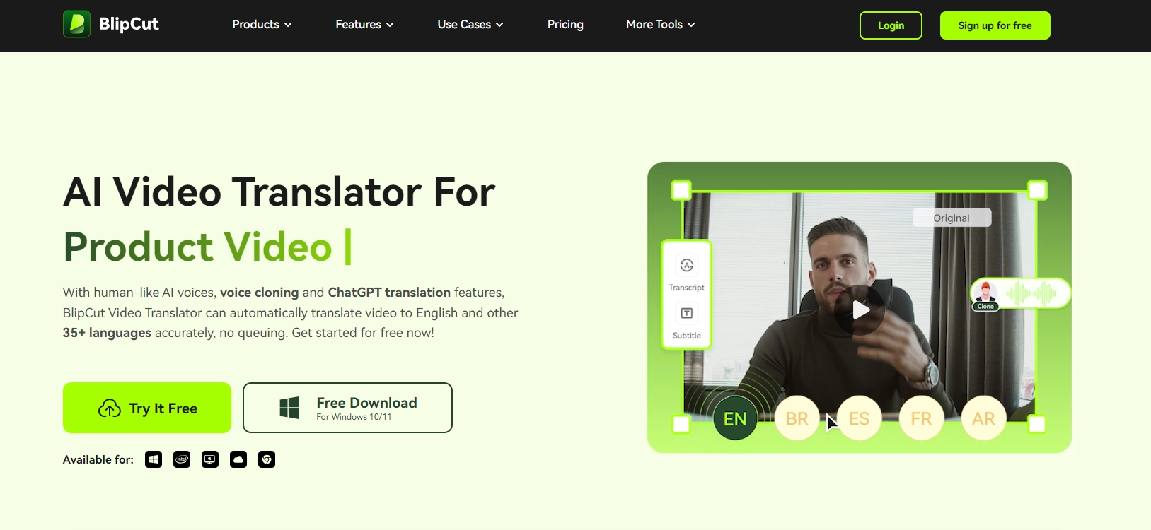 blipcut traductor de video ia