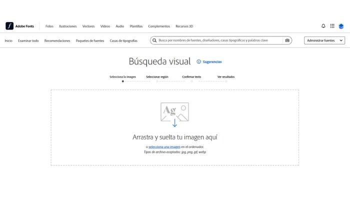 buscar tipo de letra por imagen adobe