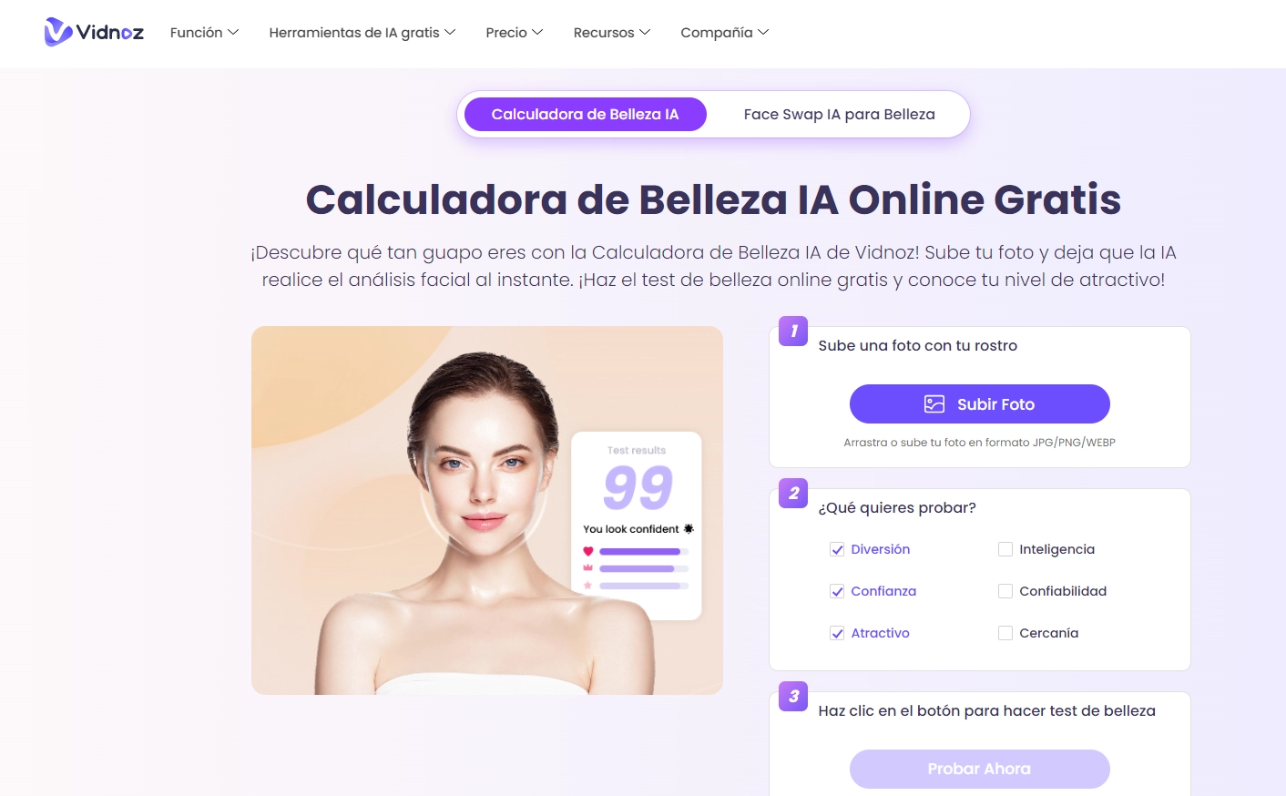 calculadora de belleza gratis