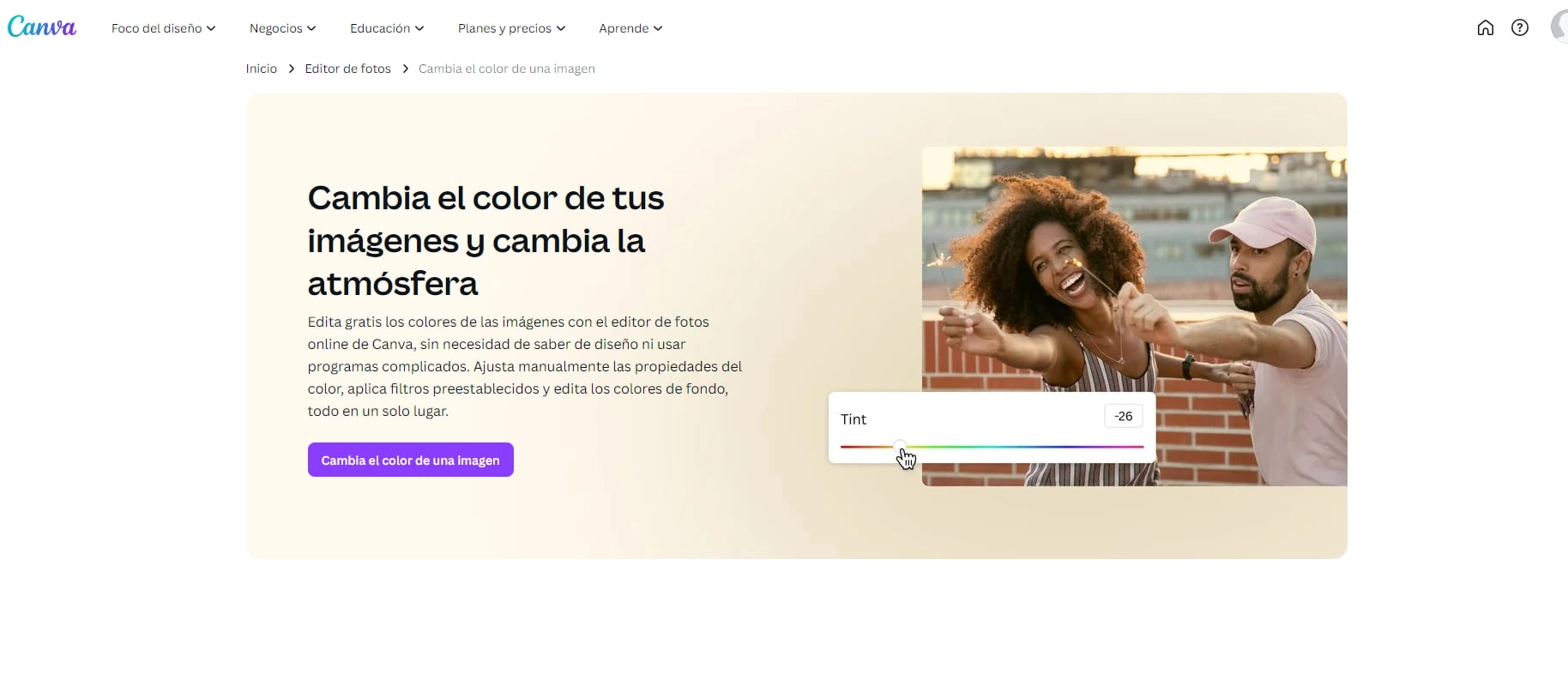 Cambiador de color rápido y fácil para imágenes