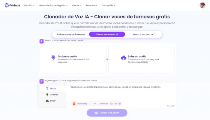 clonar voz personalizada