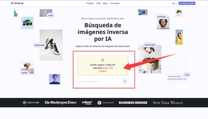 como buscar alguien por foto en lenso paso1