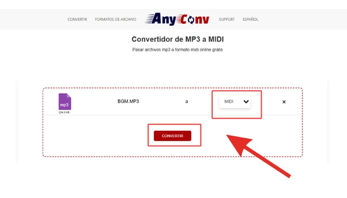 como convertir mp3 a midi con anyconv paso 2