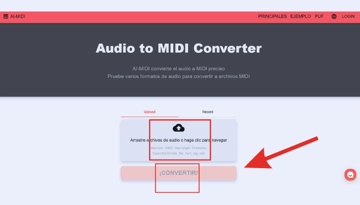 como convertir mp3 a midi online gratis con aimidi