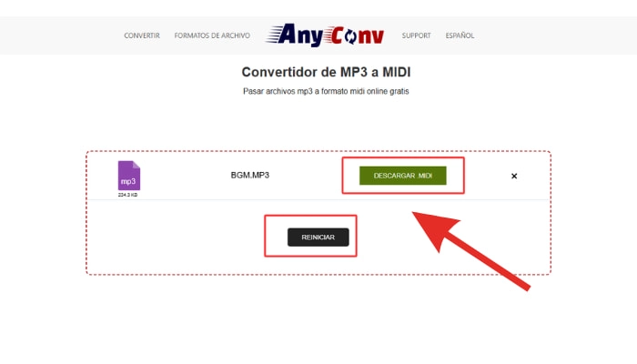 como convertir mp3 en midi con anyconv paso 3
