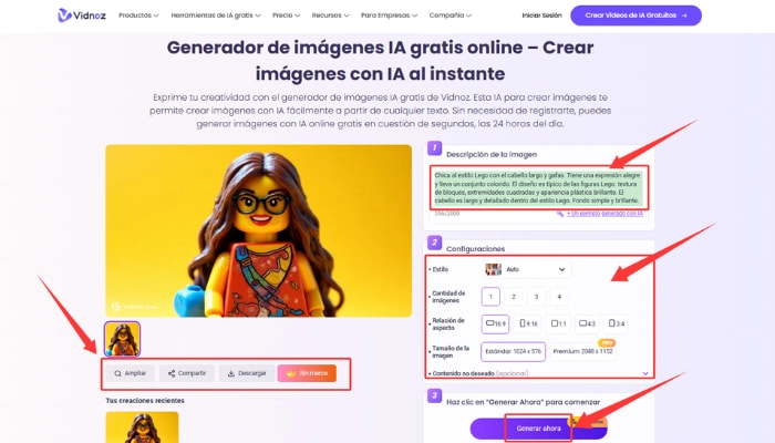 como crear tu propio lego con vidnoz ai