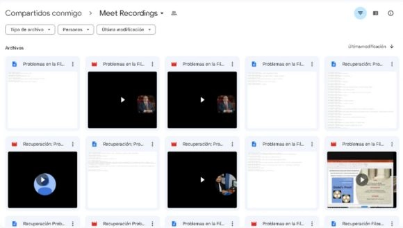 Grabación Guardada en Google Meet Recordings