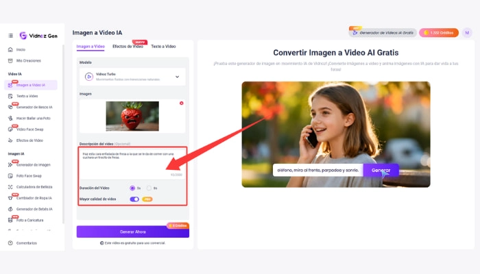 como hacer video de caras con frutas con vidnoz paso 2