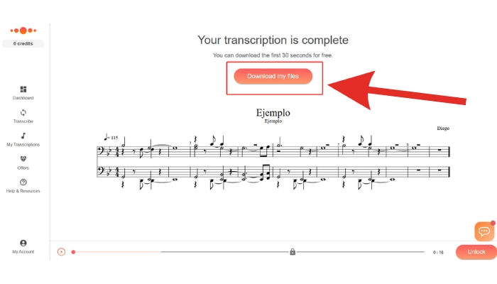 como pasar audio a midi con la touche musicale paso 3