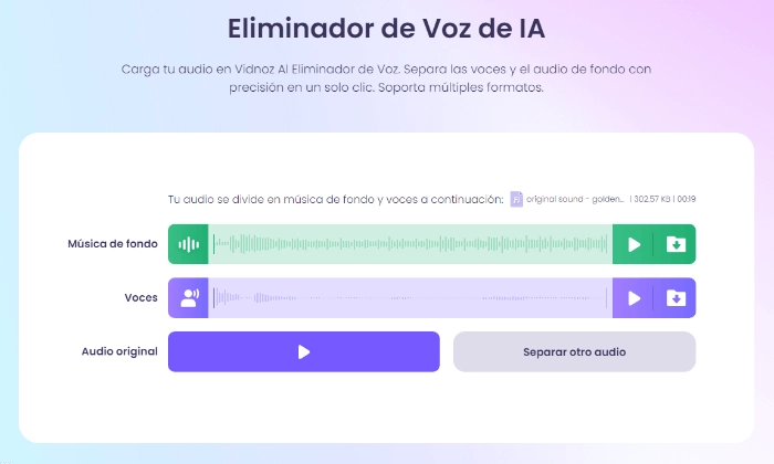 como usar el eliminador de voz de vidnoz