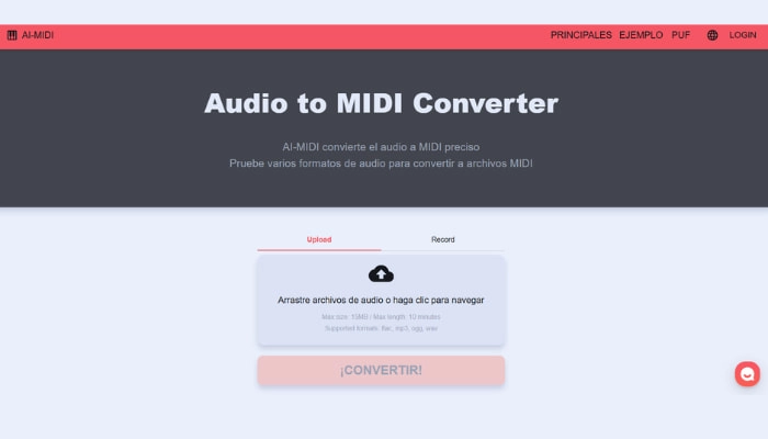convertir audio a midi con aimidi