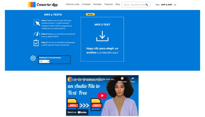 convertir audio mp3 a texto online gratis sin registro con converter app