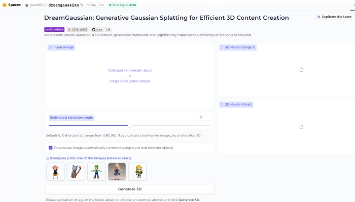 Convertir una imagen 2D a 3D online gratis con Huggingface