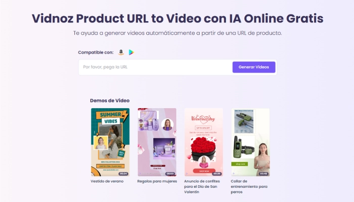 Convertir URL a video online gratis con Vidnoz AI