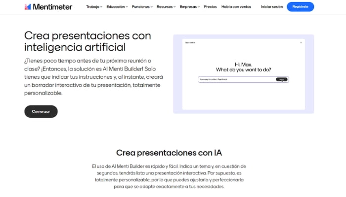 creador de presentaciones con ia mentimeter