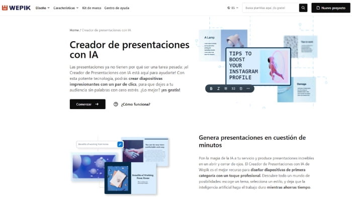 creador de presentaciones con ia wepik