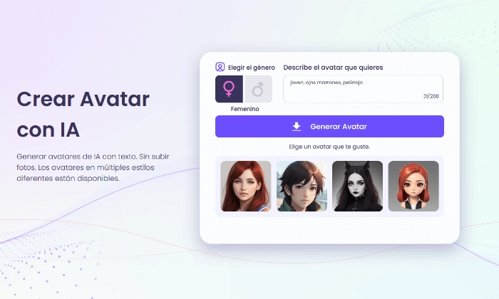 crear avatar con vidnoz ai