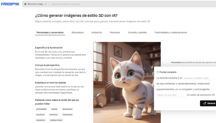 Crear imágenes en 3D con Freepik