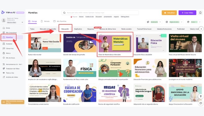crear un curso online del aula invertida con vidnoz paso 1