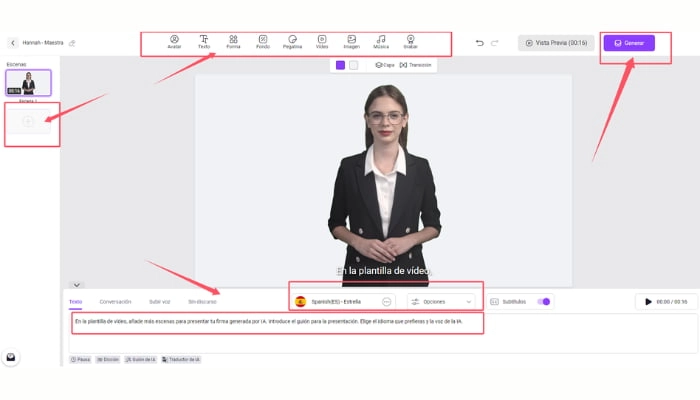 crear un video de avatar en vidnoz ai