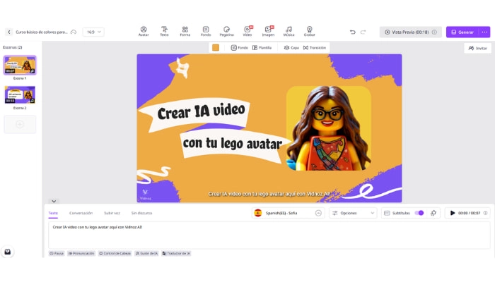 crear videos de lego con vidnoz ai