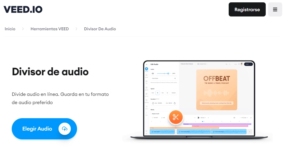 Divisor de audio de Veed