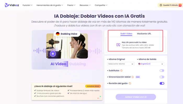 doblar videos ia vidnoz