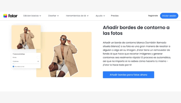 editar fotos contorno con Fotor
