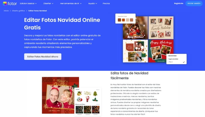 editor fotos navidad fotor