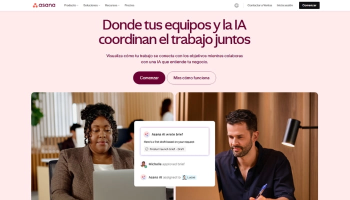 ejemplo de plataformas de monitoreo del progreso en tiempo real asana