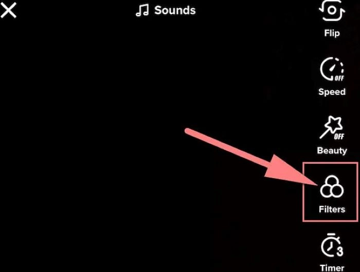 elige un filtro adecuado con tiktok