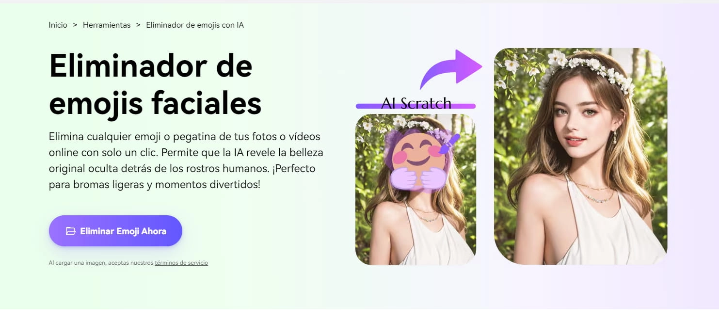 Eliminador de emojis faciales