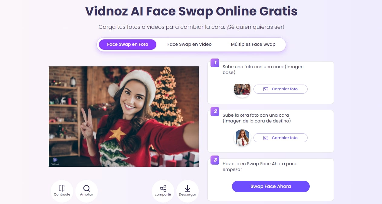 Face Swap online gratis de Vidnoz AI
