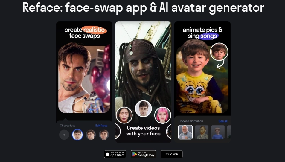 face swap video reface