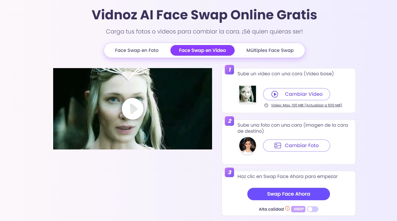 face swap video vidnoz