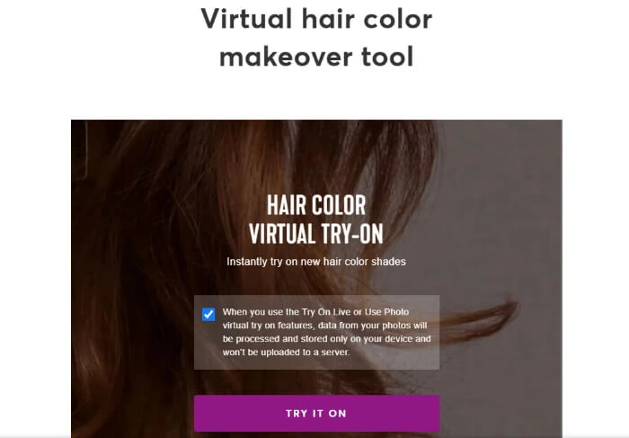 filtro pelo rubio de virtual hair color makeover tool