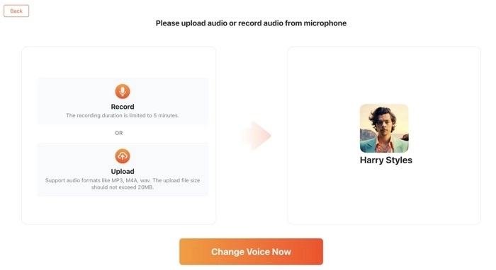 FineShare - voz de Harry Styles paso 2