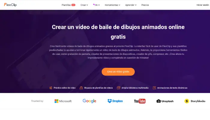 flexclip creador de videos de bailes