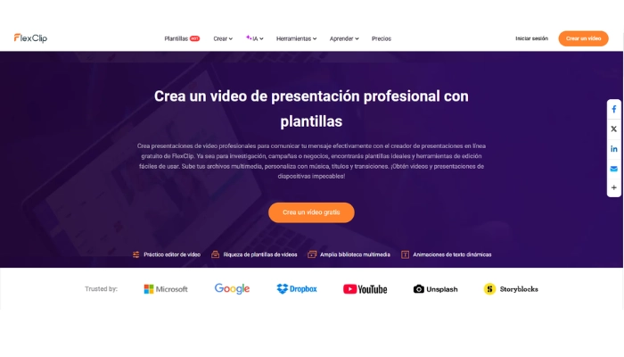flexclip videos para presentaciones