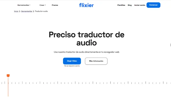 Flixier sitio completo para traducir audios y videos online