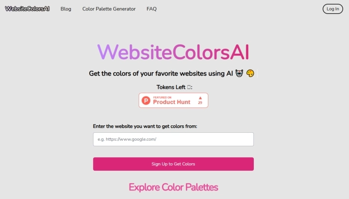 Generador de paletas de colores - WebsiteColorsAI 