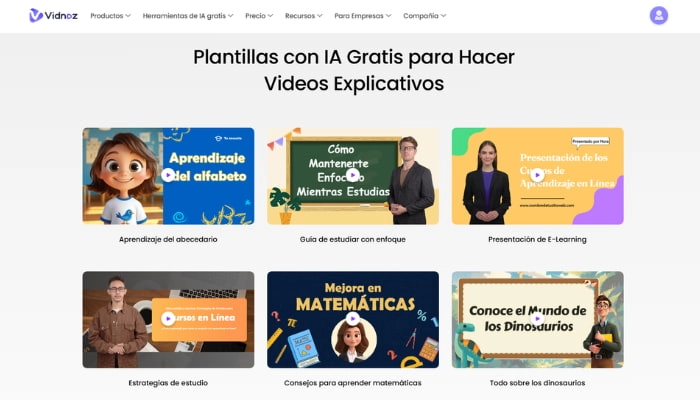 generar contenido audiovisual con vidnoz ai