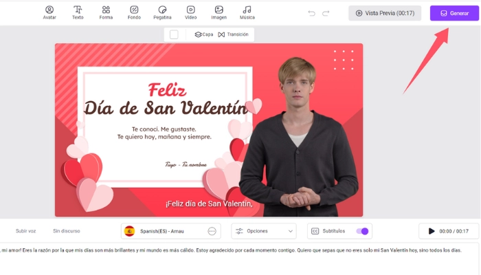 Generar videos después de contenido personalizado