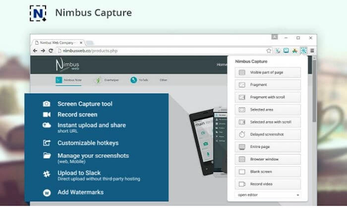 nimbus screenshot and screencast
