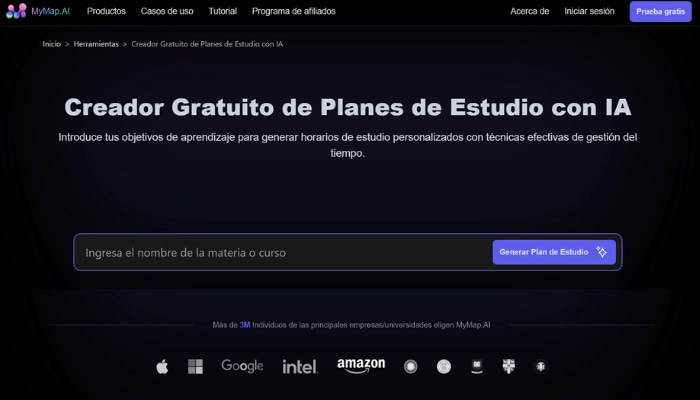 hacer cronograma de estudio con MyMap