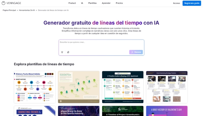 hacer cronograma de estudio online con Venngage