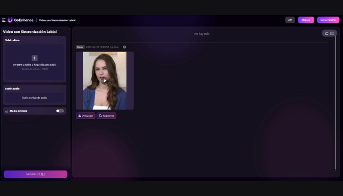 hacer sincronización de labios ia gratis con goenhance